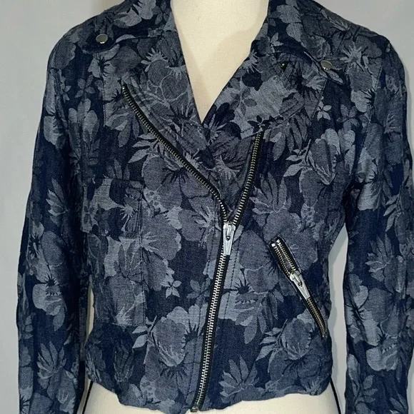Veda • Cayman Floral Linen Bomber Blazer Size Small - Picture 3 of 12